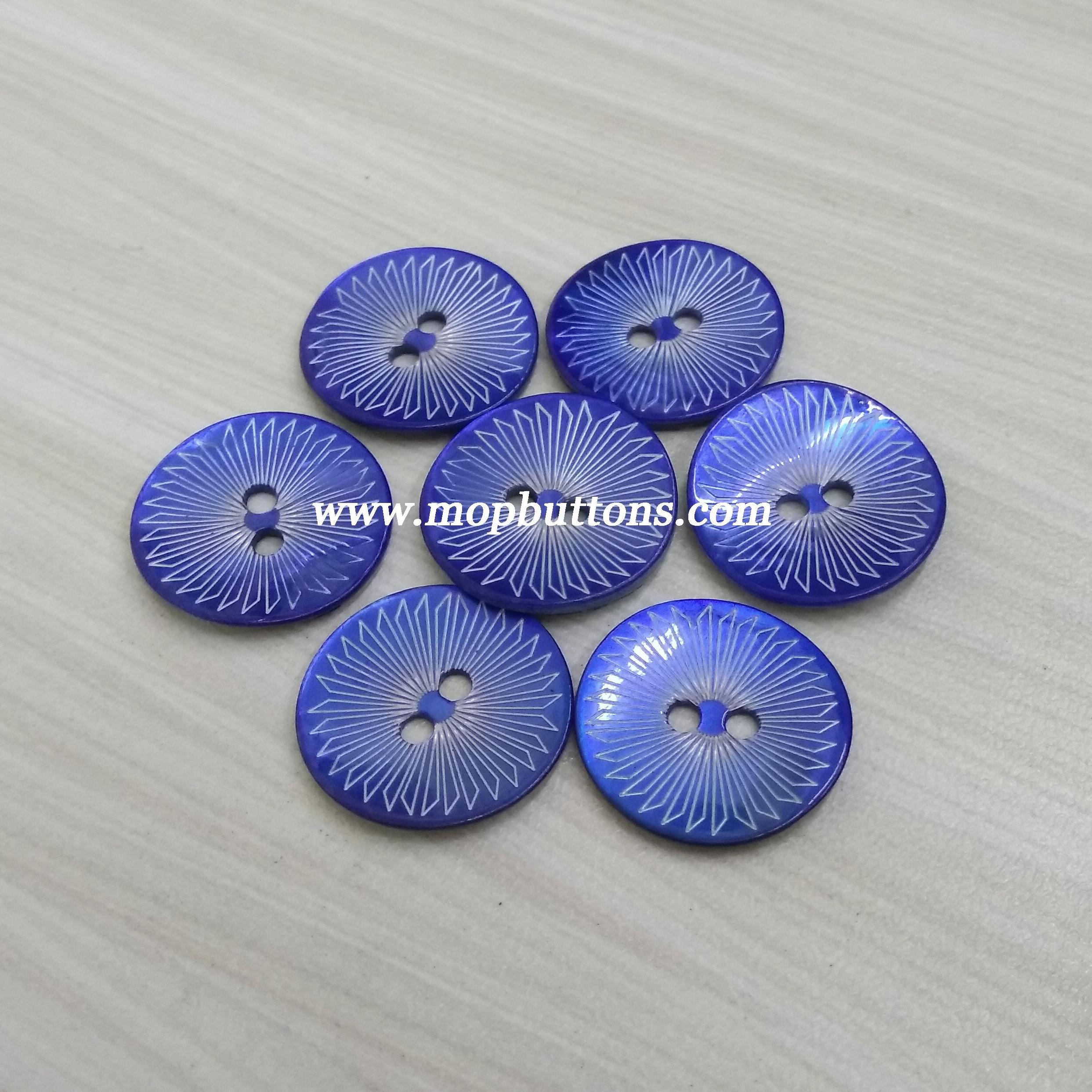 Japanese Agoya Shell Buttons with Laser Pattern