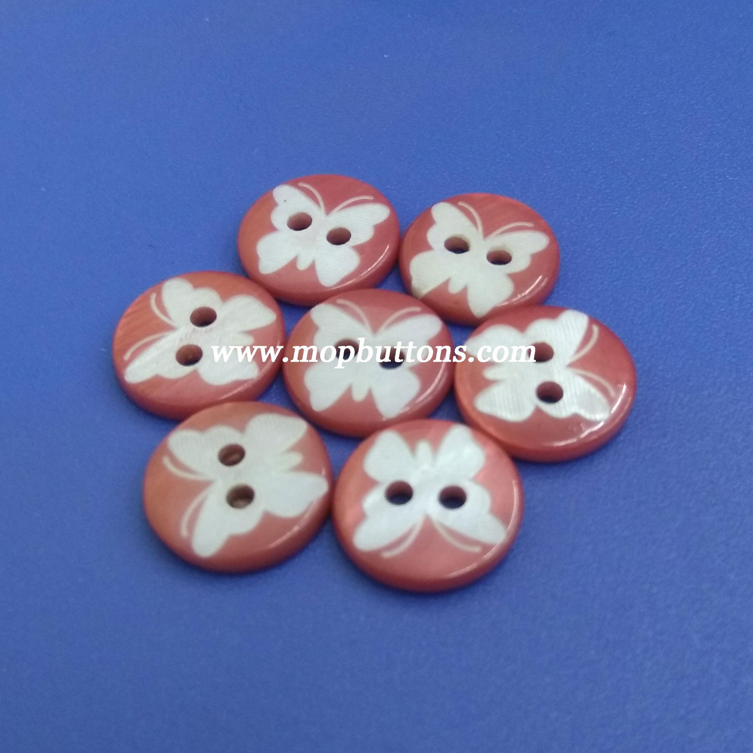 Animal Pattern Laser Design River Shell Buttons