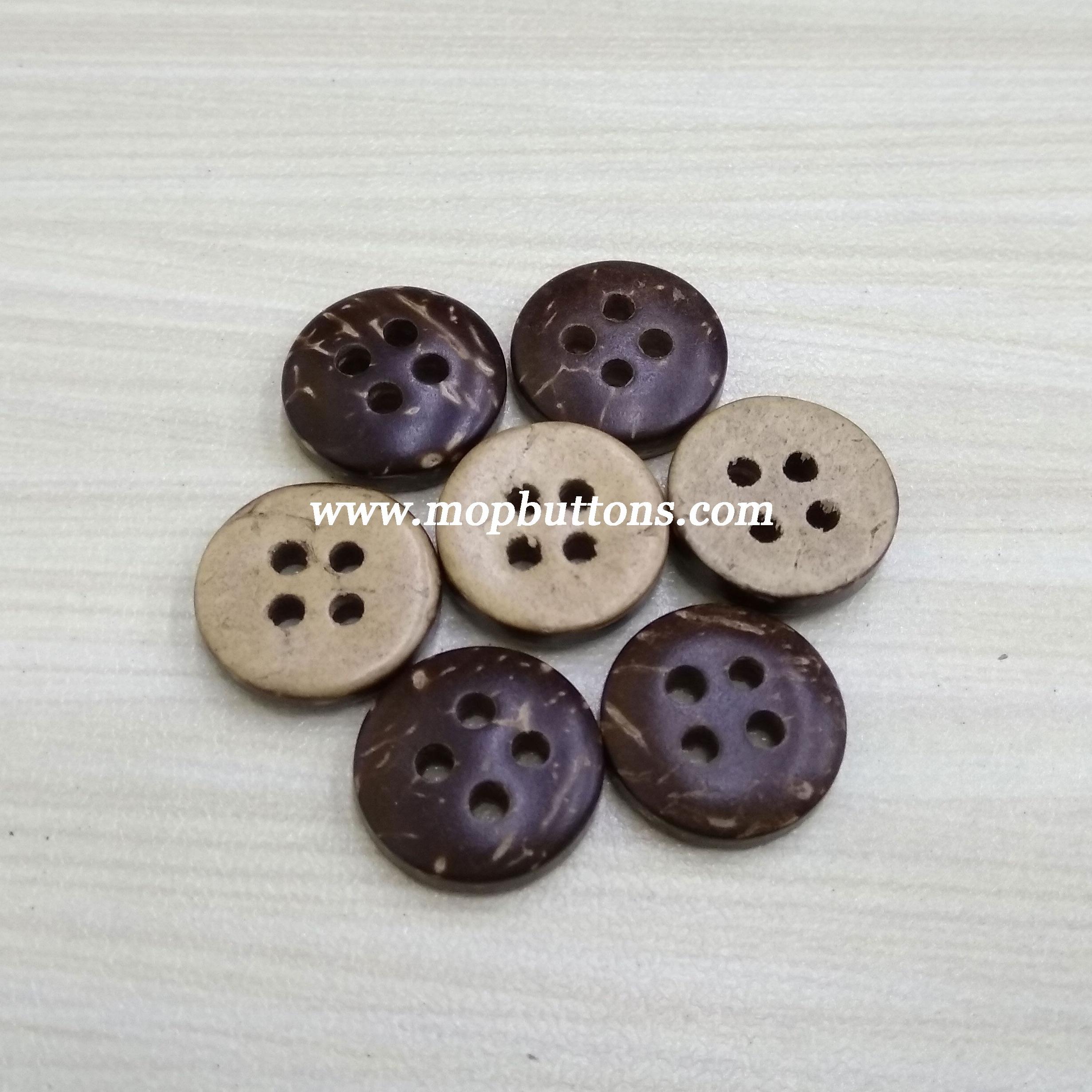 11.5mm 18L Four Holes Brown Natural Coconut Buttons