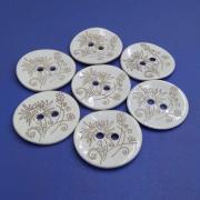Akoya Shell Buttons with Leaves Design