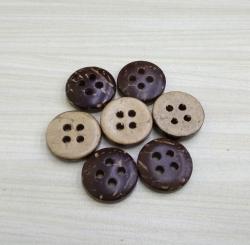 11.5mm 18L Four Holes Brown Natural Coconut Buttons