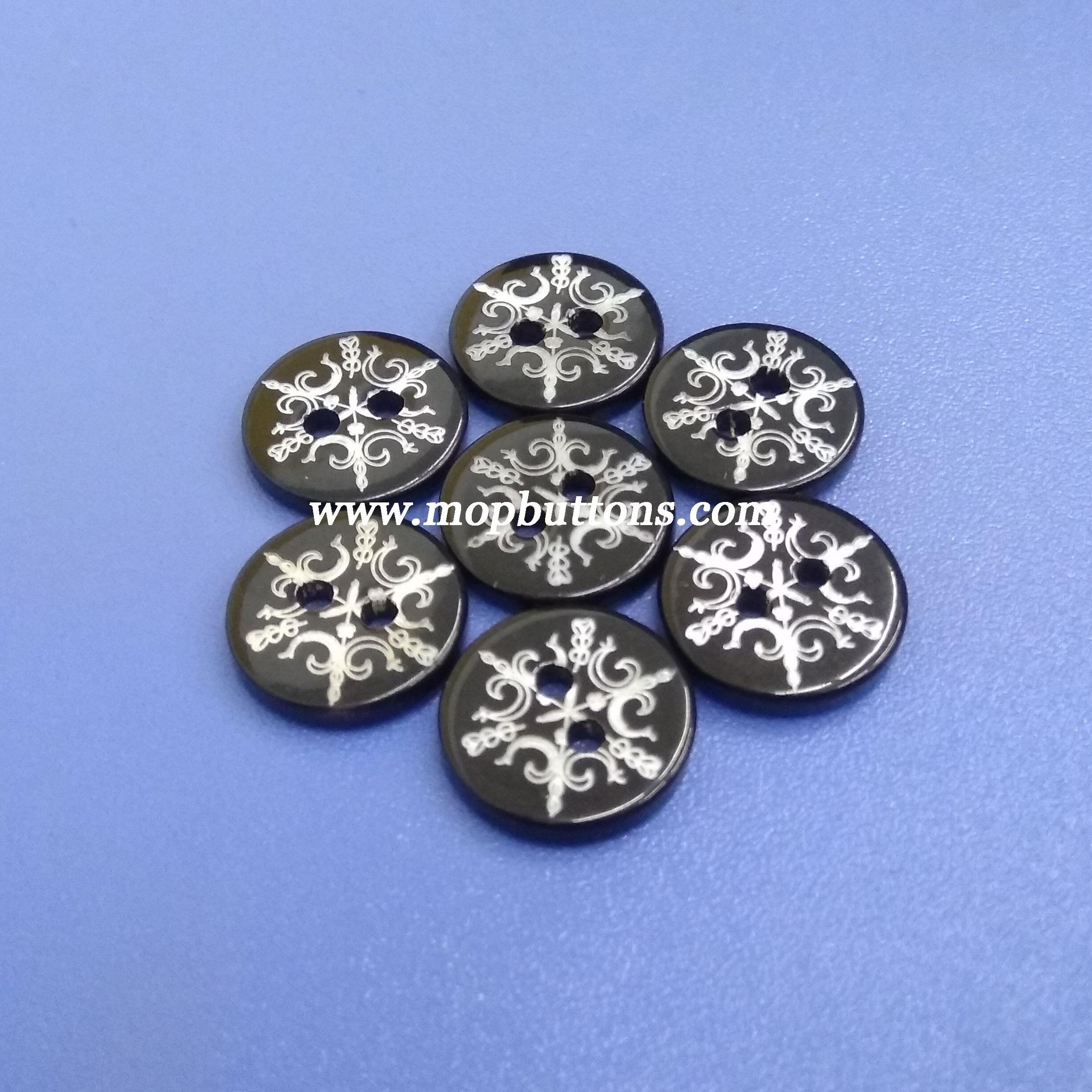 18L 11.5MM Snowflake Laser River Buttons
