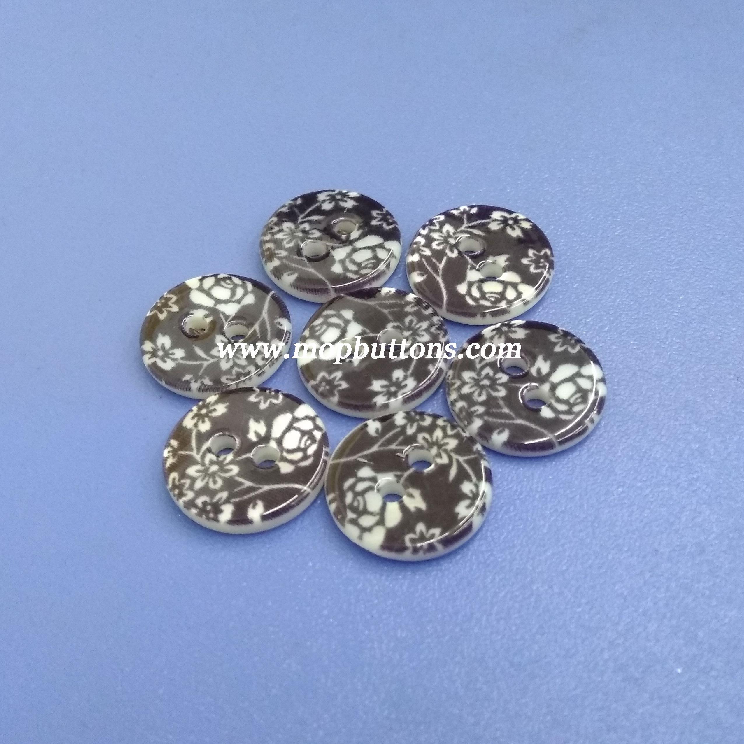 Printed River Natural Shirt Buttons 3mm Thick