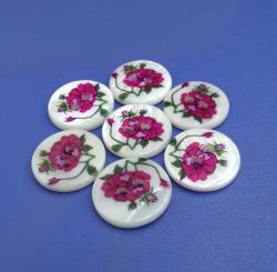 15mm Colorful Flower River Buttons