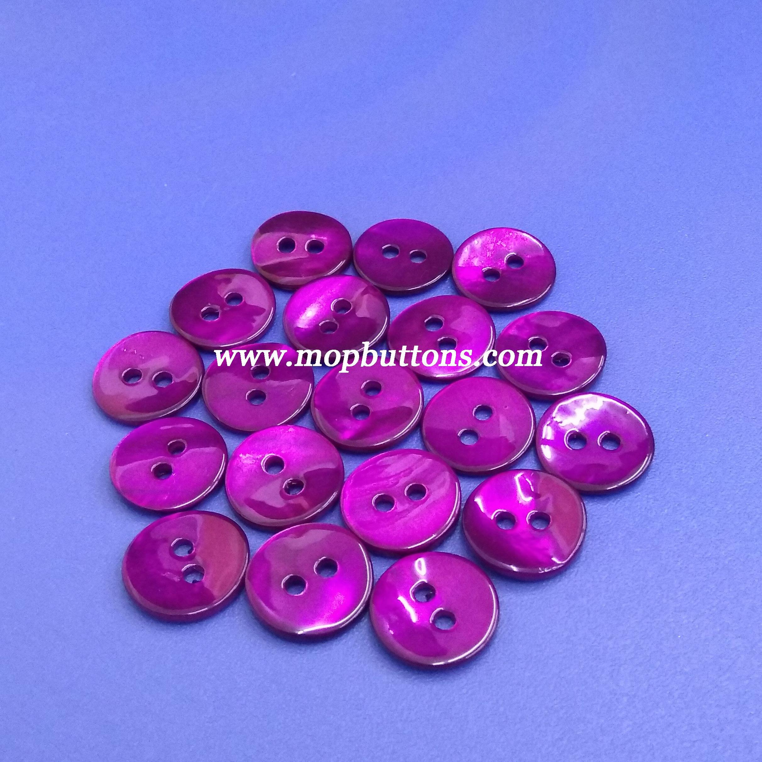 Fuchsia Coloured Japanese Akoya Button