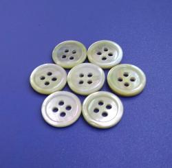 4 Holes Flat back Agoya Shell Buttons with Slim Rim