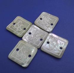 Square Patten Laser Japanese Agoya Buttons
