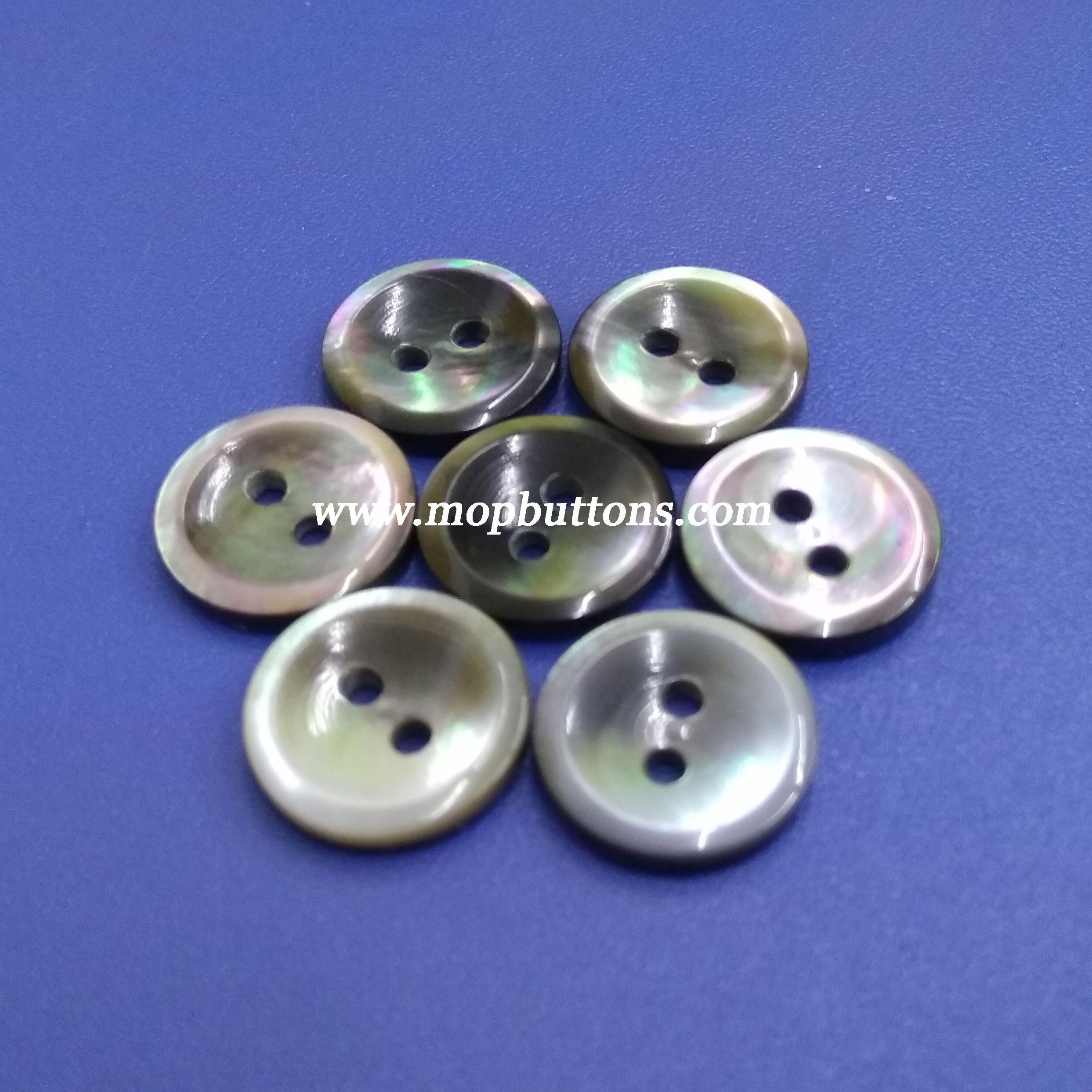 Smoky Gray Bowl Shape Mother of Pearl MOP Buttons