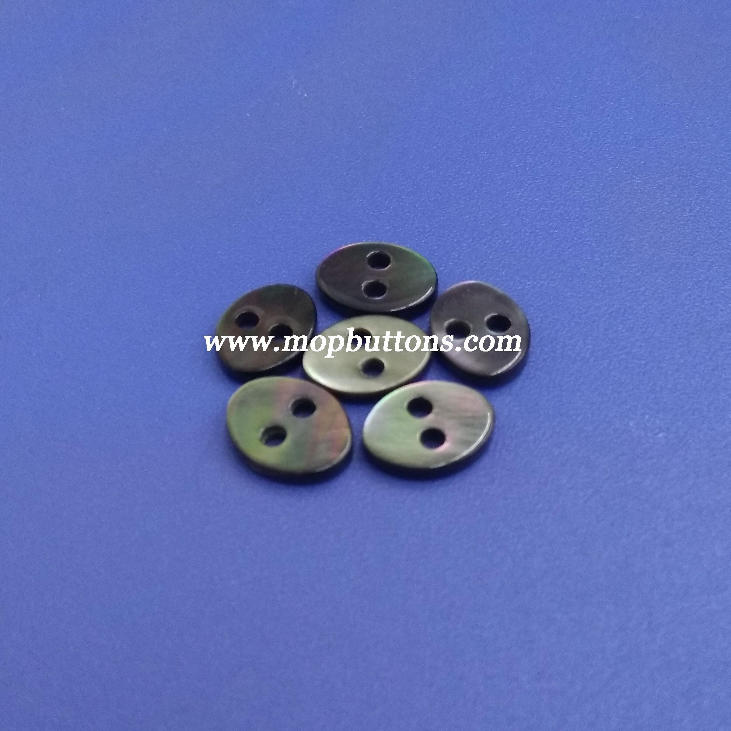 Two Holes Oval Shape Black Mother of Pearl MOP Buttons