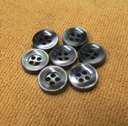 Four Holes Black MOP Shell Button with Rim