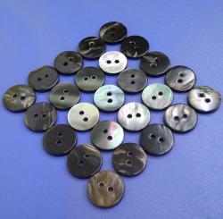 Flat Back Two Holes Black Mother of Pearl Buttons