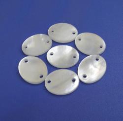 Oval Side Holes MOP Seashell Ornamental Buttons