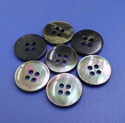 4 Holes Polished Black Mother Of Pearl Button