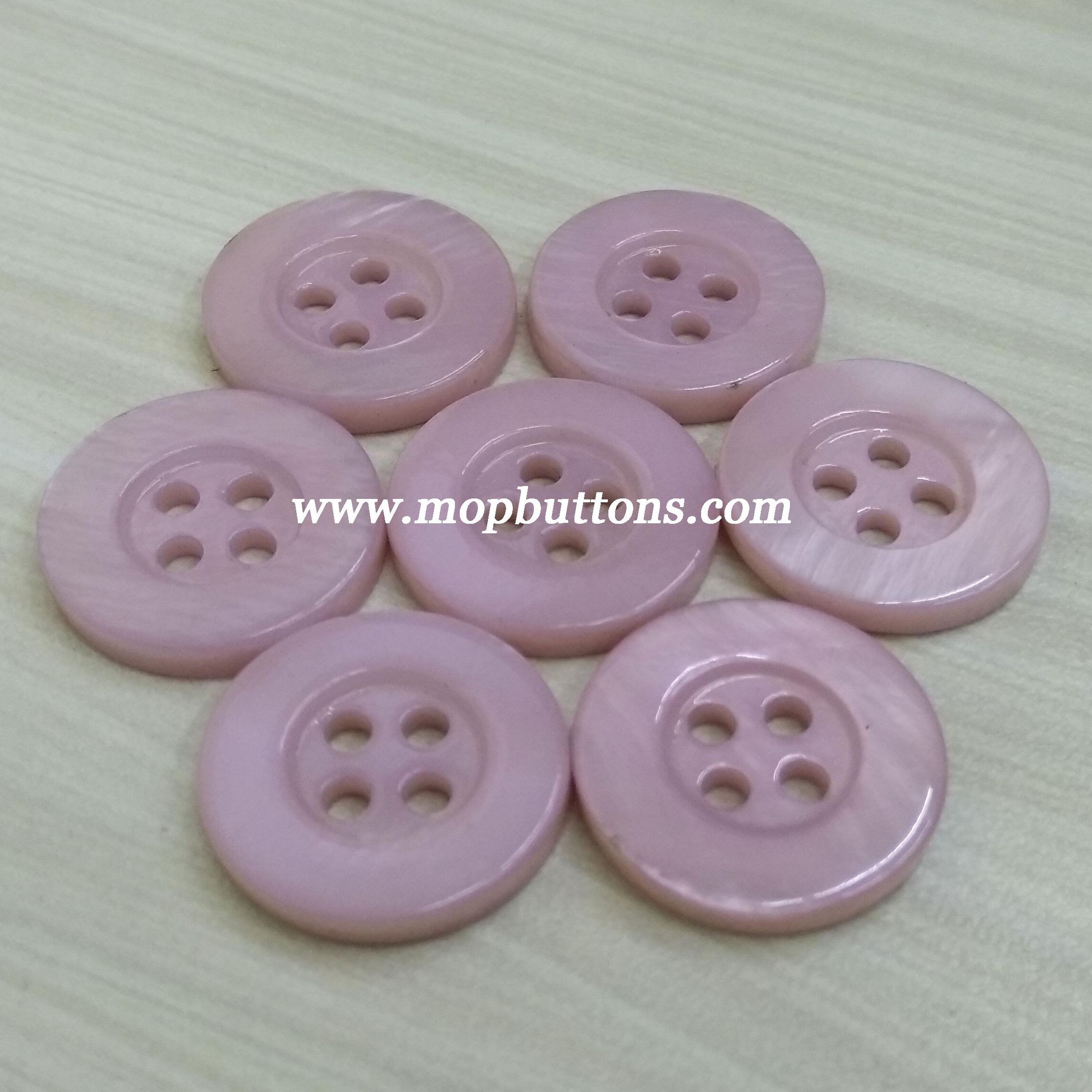  Pink Coloured Ladies Shirt River Shell Buttons 4 Holes