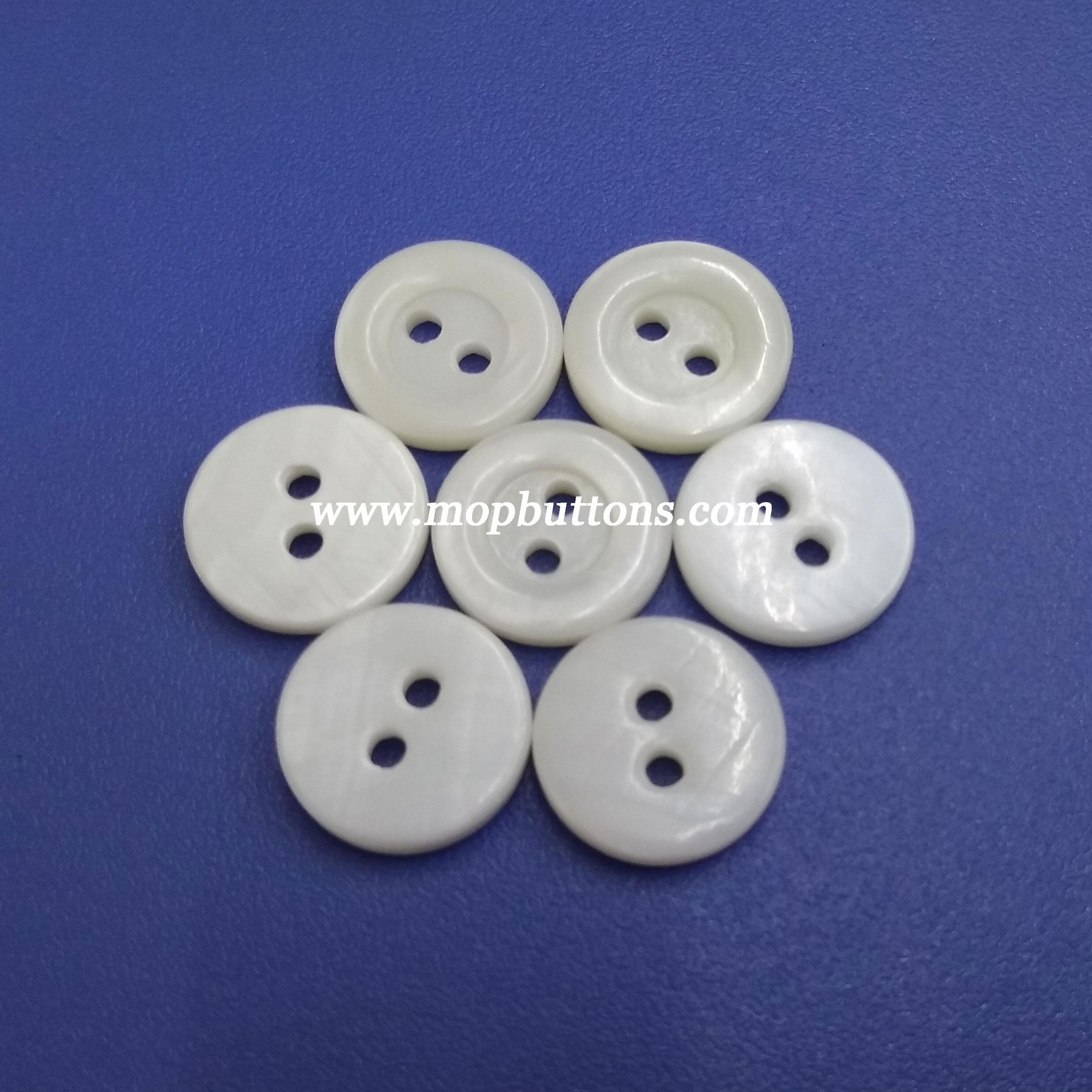 Flat White Sewing Cufflinks Buttons With Edge