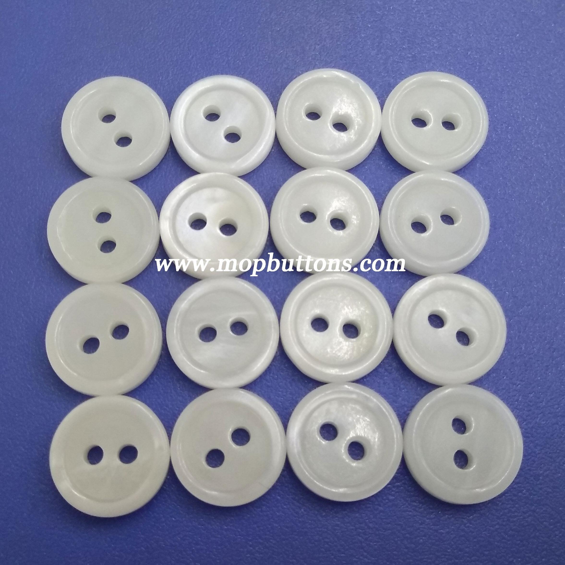 2-Hole 18L White Replacement Shirt Uniform Buttons