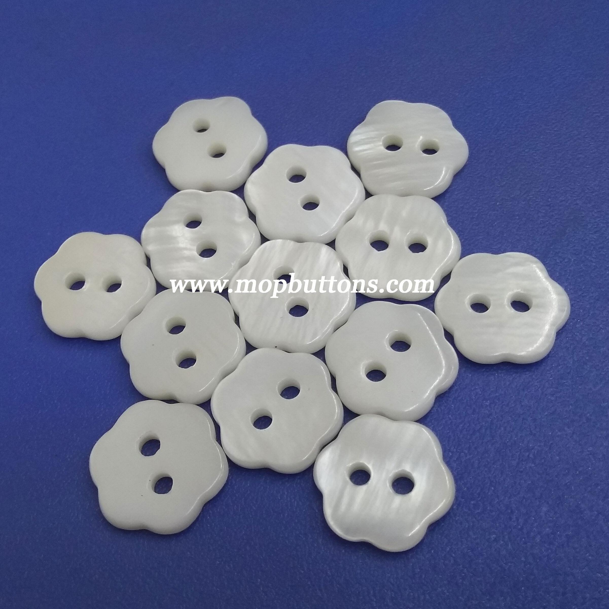 Hexagon Shape Natural White Freshwater Pearl Buttons