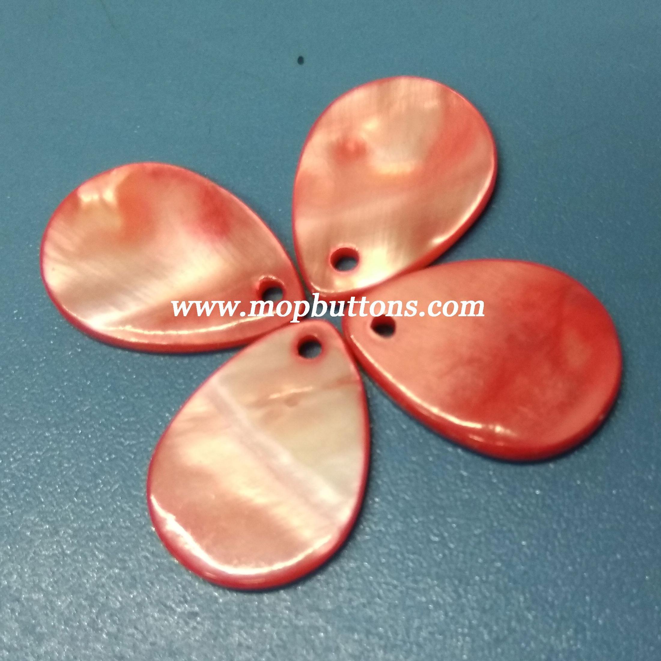 Custom Orange Colored Drop Shape Clothes Decorative Buttons