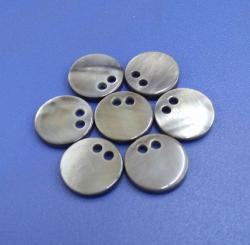 Two Holes Round Grey Dyed Decoration River Shell Buttons