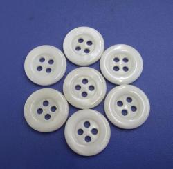 4 Holes Long Sleeve Chinese River Shell Buttons With Round Rim