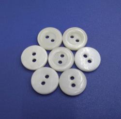 Flat White Sewing Cufflinks Buttons With Edge