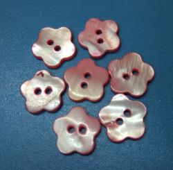 Pink Colored Flower Shape Shell Buttons