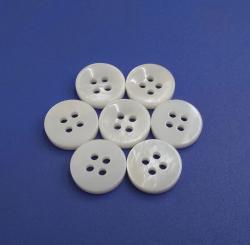 Glossy Natural White 4 Holes Shirt Collar Buttons