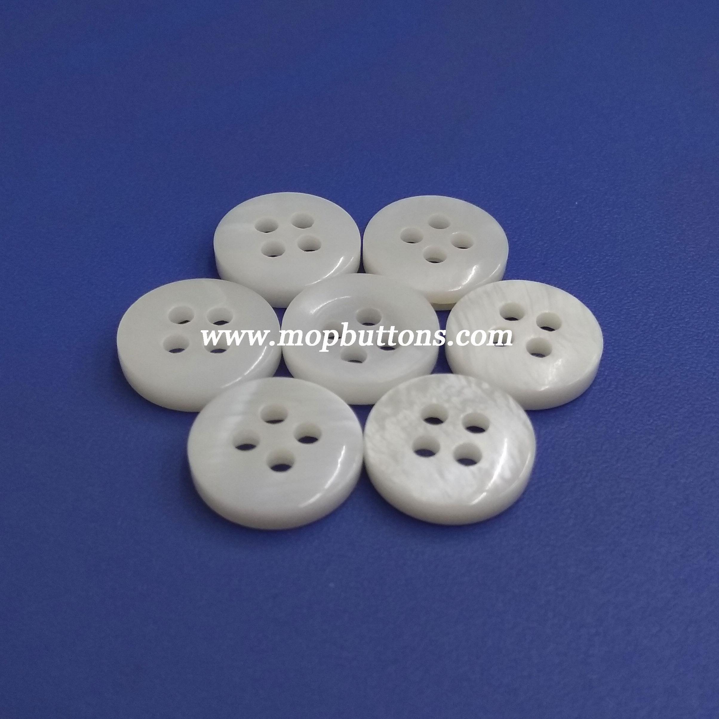 Natural White Polished Chinese River Cuff Shell Buttons