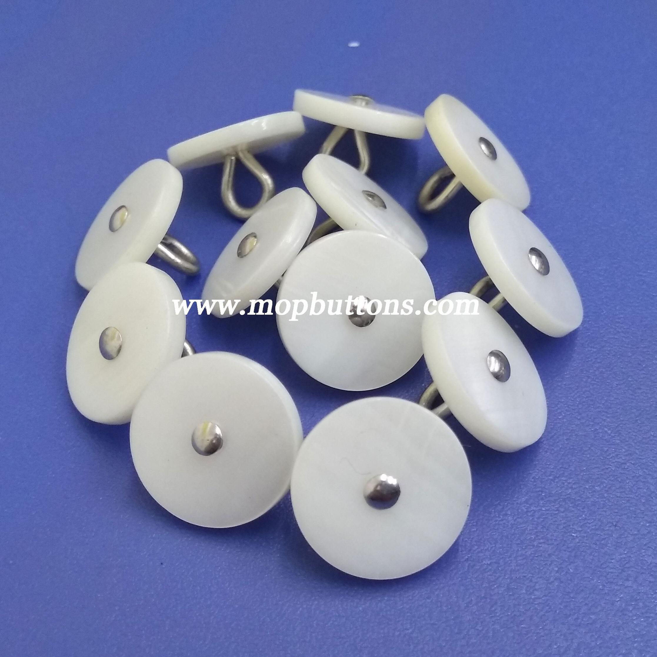 Nature Pearl Shell Material Shank Buttons with Metal