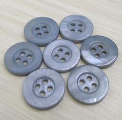 Gray Colored Shell Buttons with Round Rim