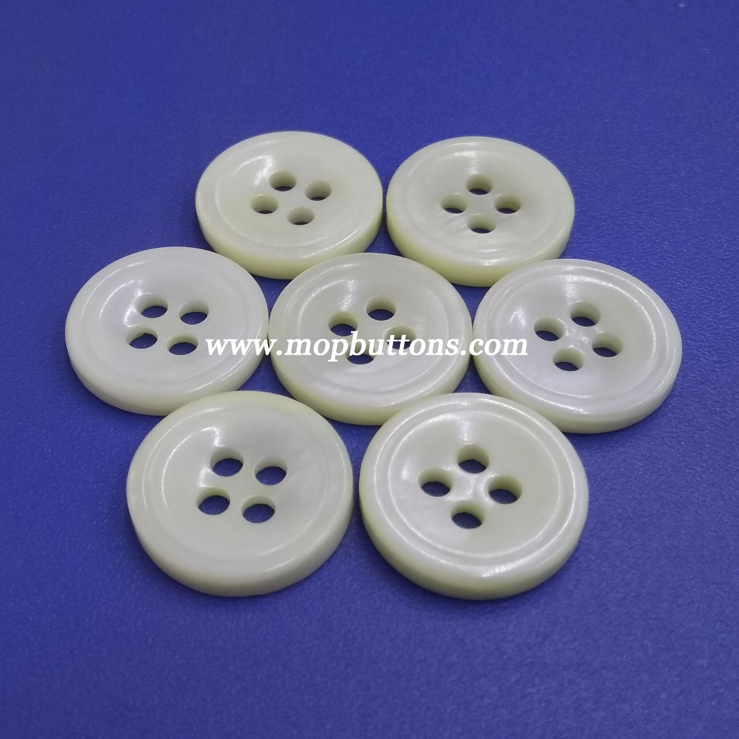 Bowl Style 4 Holes 3mm Thick White Shirt Shell Buttons