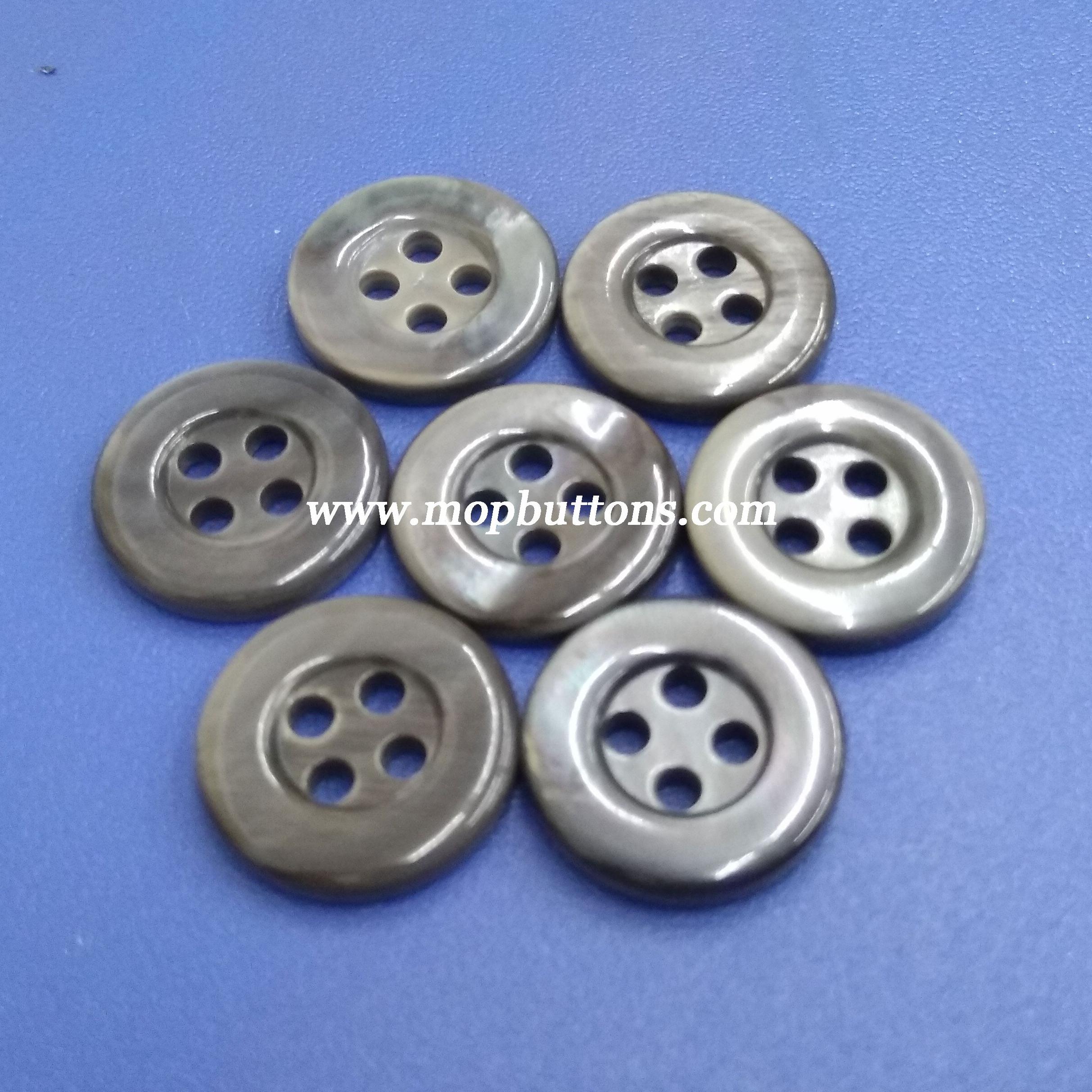 Grey Dyed River Button with Rim for Shirt Maker