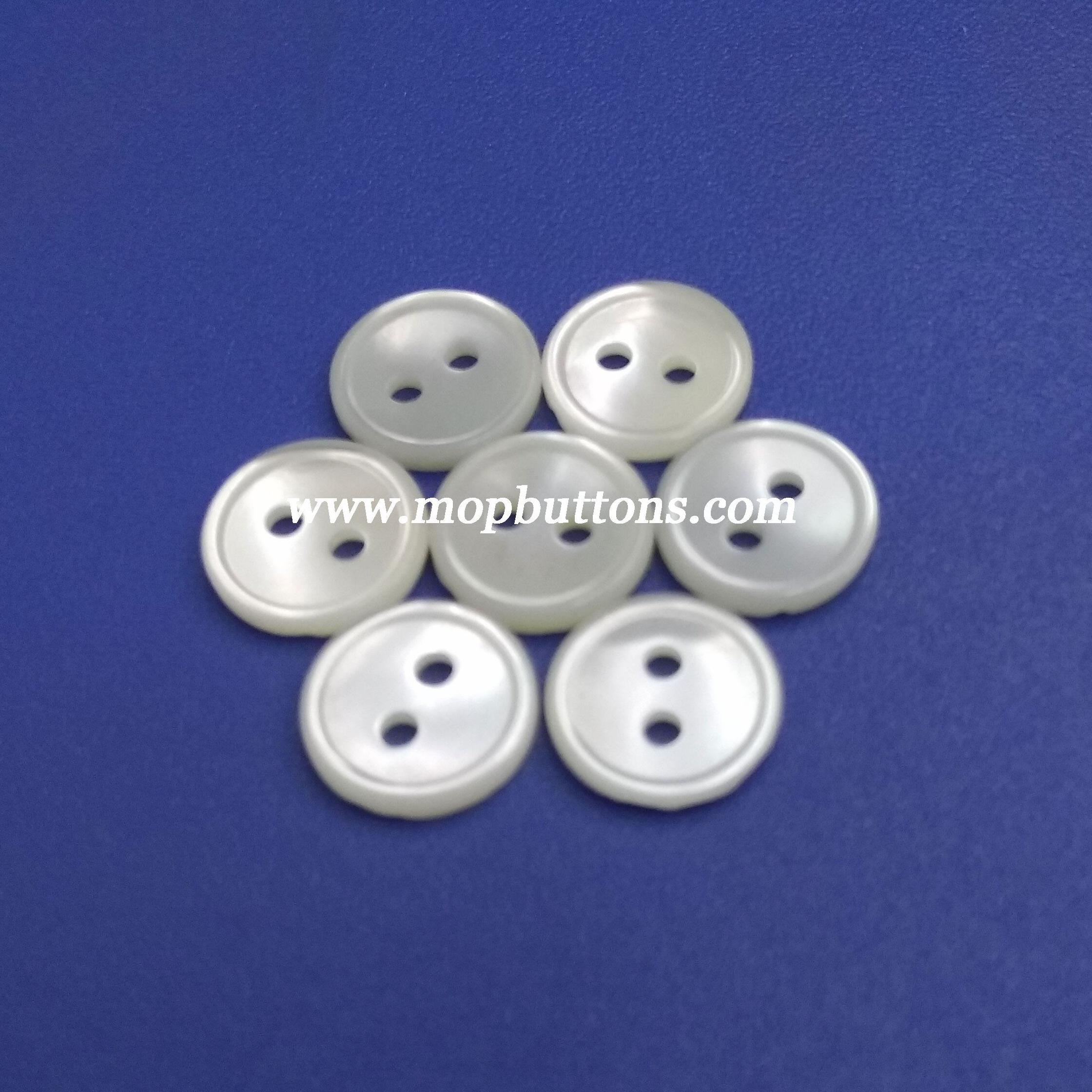 Two Holes Round Flatback Shiny Rim Trochus Seashell Button