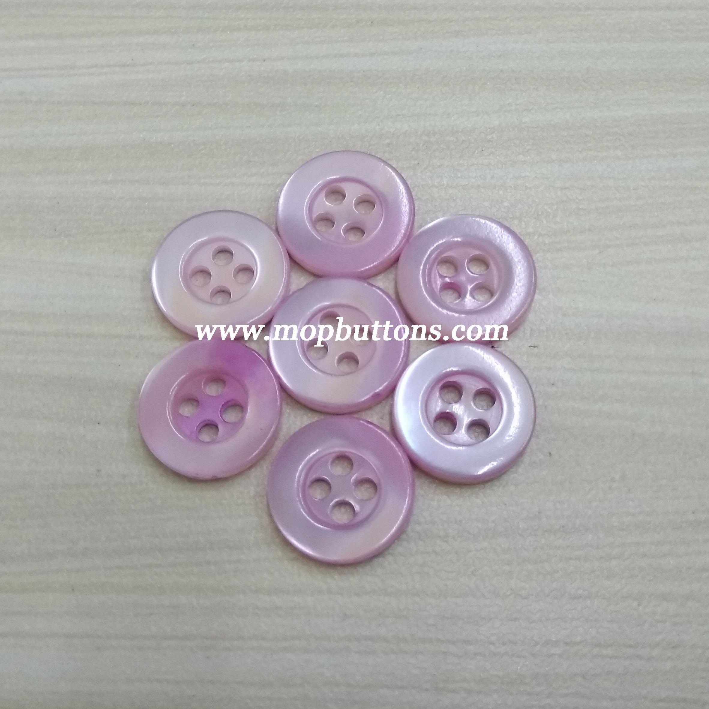 Pink Coloured Trochus Button With Edge