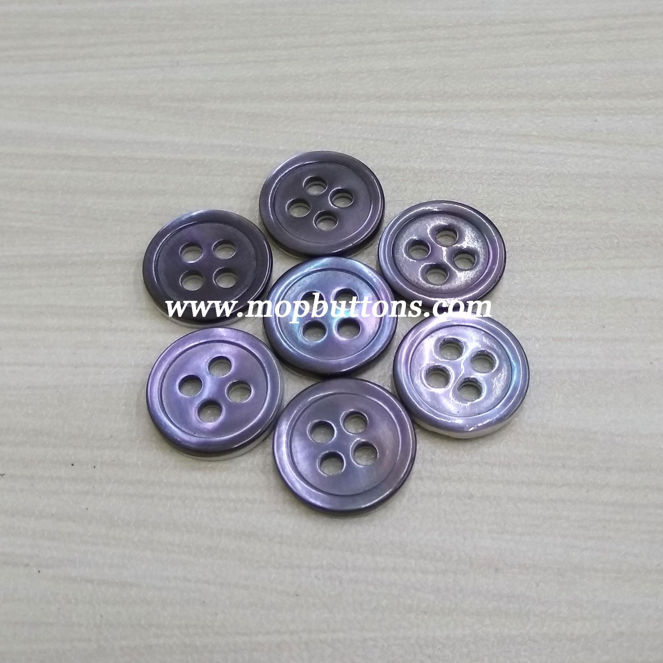 Smoky Gray Men Shirt Button With Slim Round Rim