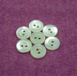  Glossy 2Holes Natural White Trocas Button With Large Rim