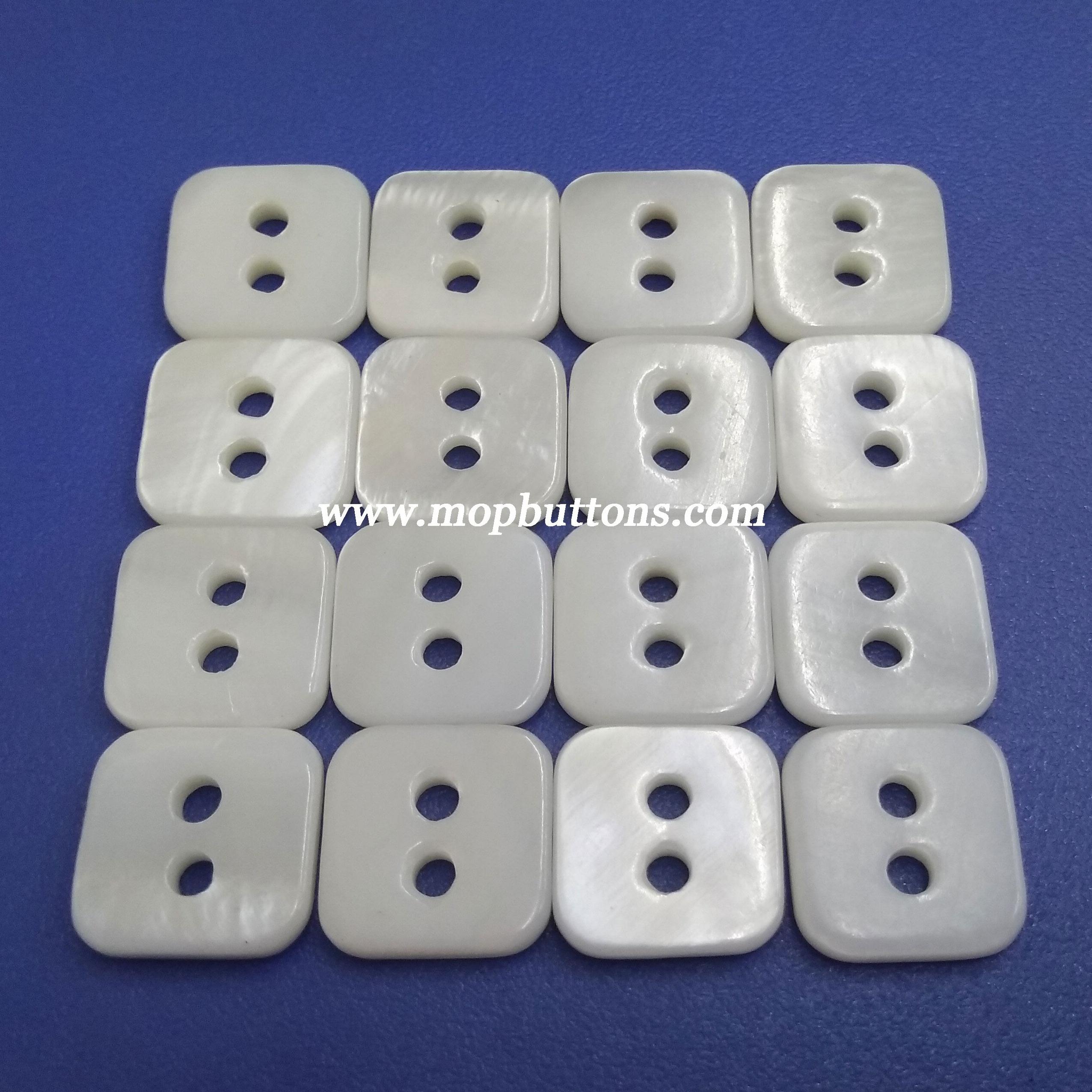  Square 2-Hole Polished Freshwater Pearl Shell Button