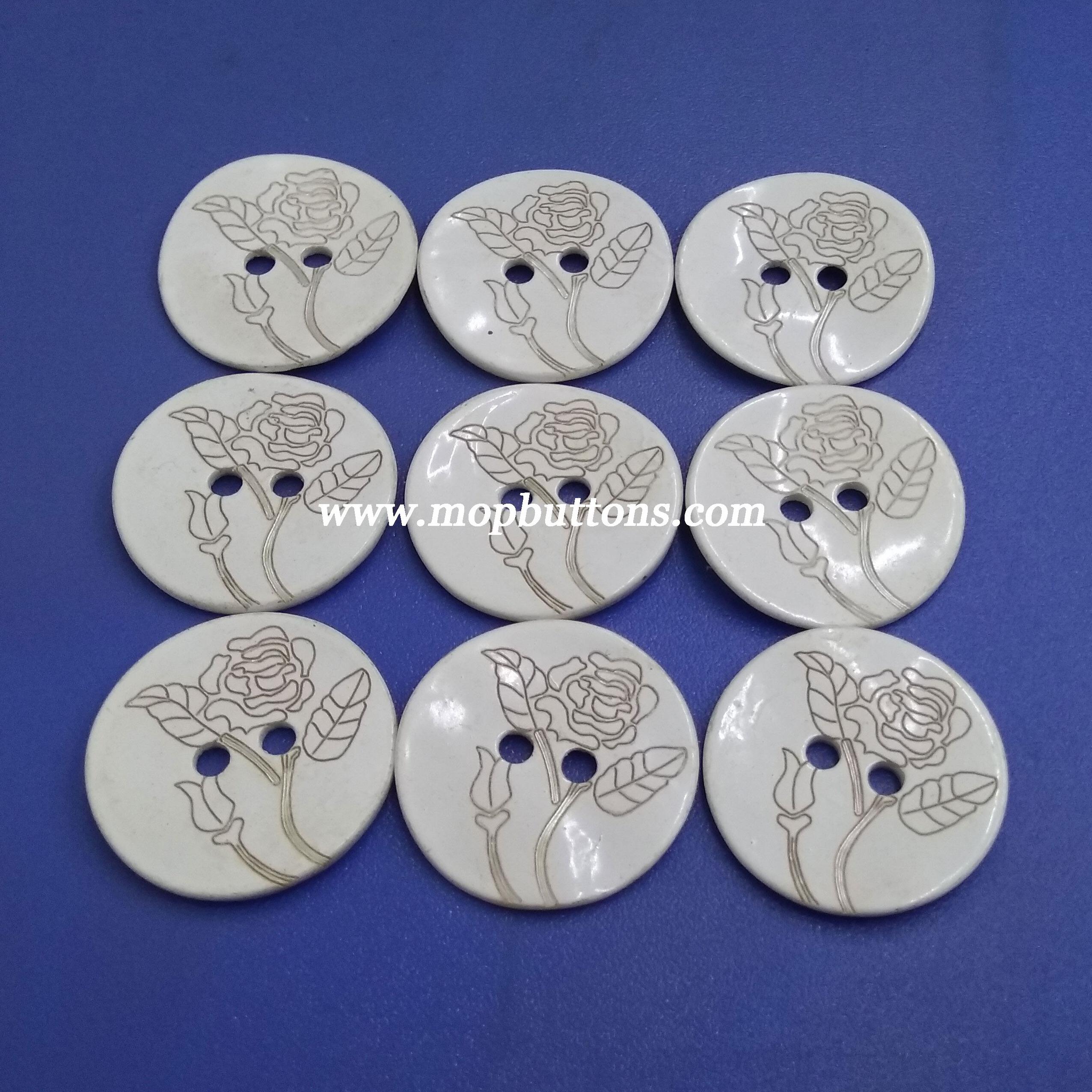 Flower Laser Design Japanese Akoya Shell Buttons