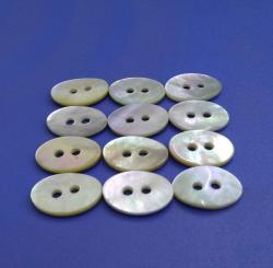 Ellipse 2 Holes Round Japanese Akoya Shell Buttons