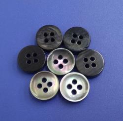 High End 4Holes Suit Black Mother of Pearl Buttons with Edge Design