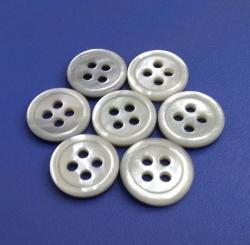 Fantastic Round White MOP Oyster Pearl Buttons with Rim for High End Shirt