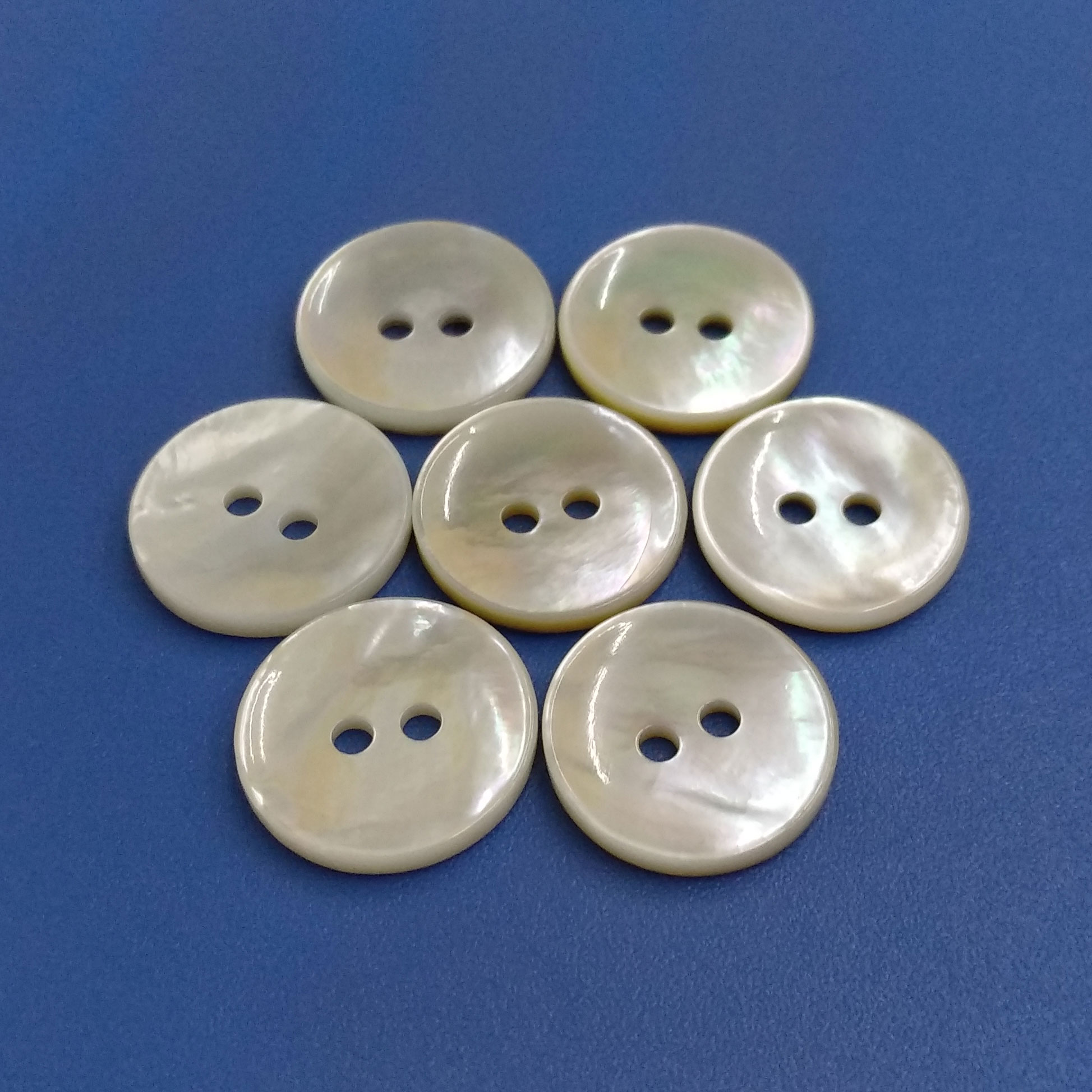  2Holes Natural Polished White Mother of Pearl Bespoke Shirt Button