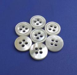 Super Shiny Polished White Four Holes Round MOP Shirt Sewing Button