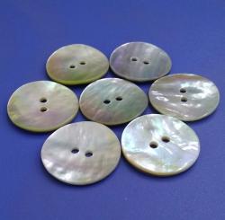 36L 7/8'’ Glossy Japan Agoya Shell Sweater Buttons with Rainbow Effect