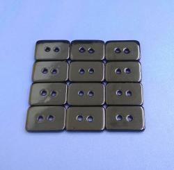  Black Coated Rectangular Shape Buttons Made with Shell Raw Material