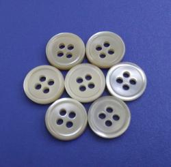 Cream White Shirt MOP Buttons with Slim Rim Design