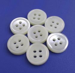 Milky White Natural Oyster Shell Material Shirt Buttons in Various Sizes