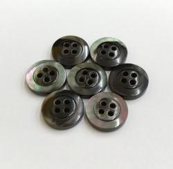 Luxury Black Mother of Pearl Buttons with Large and Small Mixed Rim Design