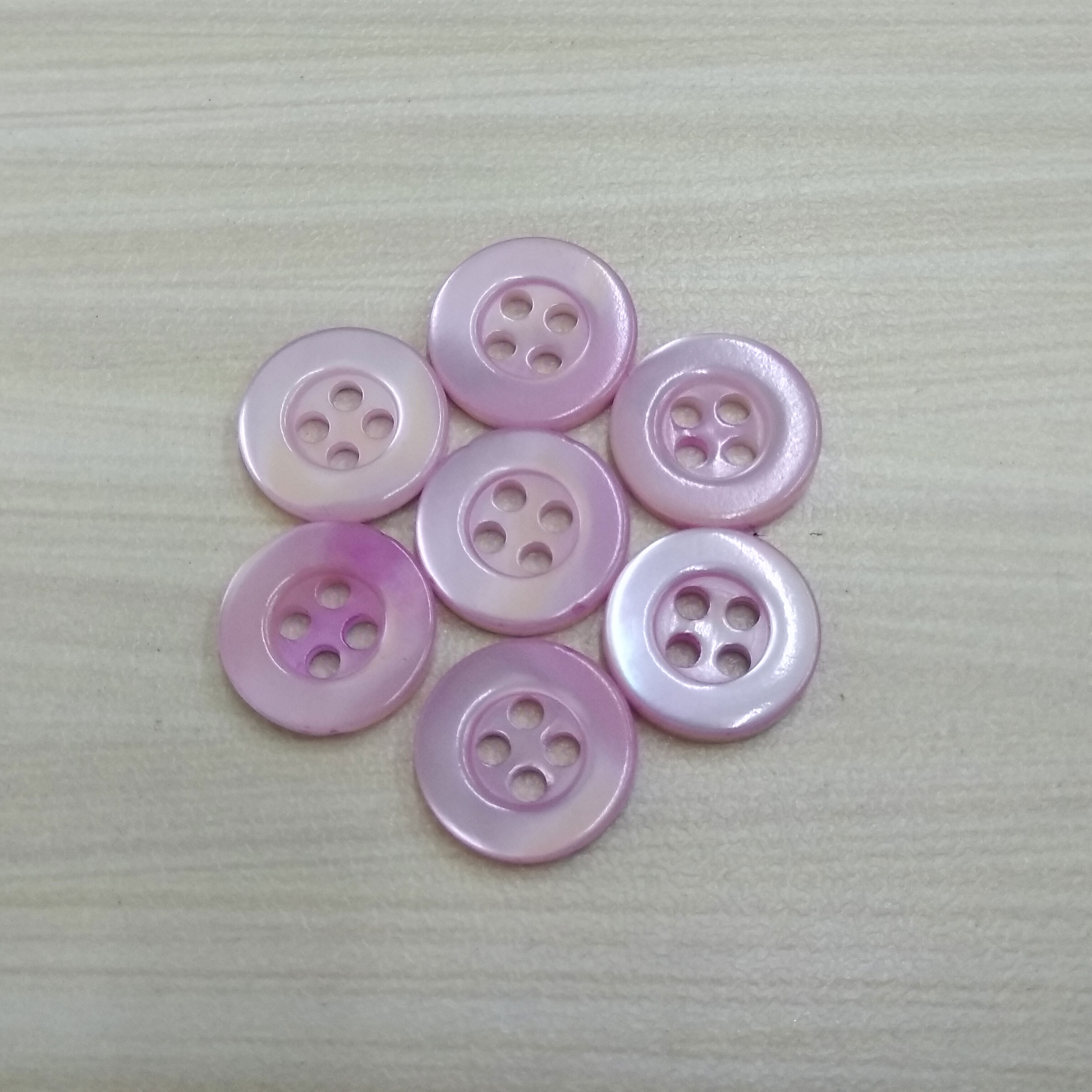 Stunning Pink Colored with Natural Trocas Shell Buttons for Ladies Dress