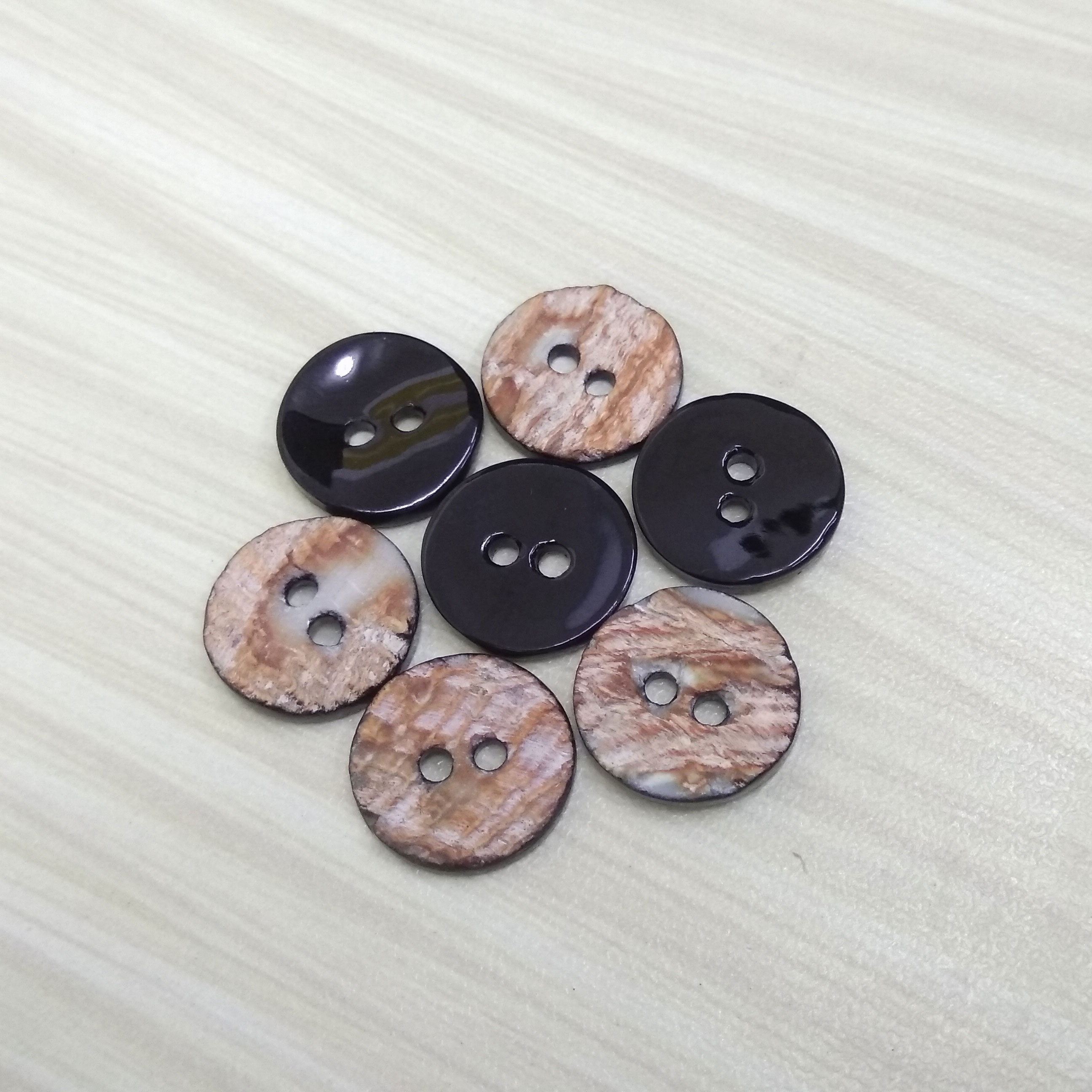Stunning Single Side DTM Black Color Boutons de Abalone Shell Buttons
